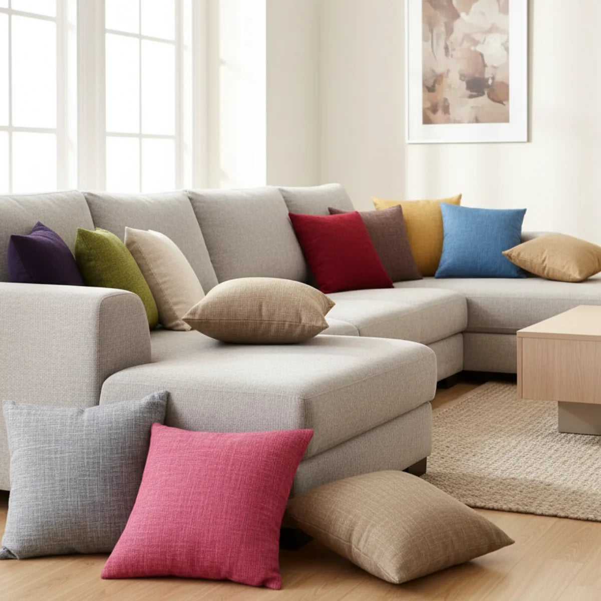 Comprar capa almofada linho textura rústica decorativa sofá sala colorida elegante barato ou em promoção