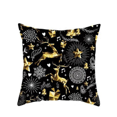 Capa de Almofada Natalina e Ano Novo Preto 45x45cm - Polideia