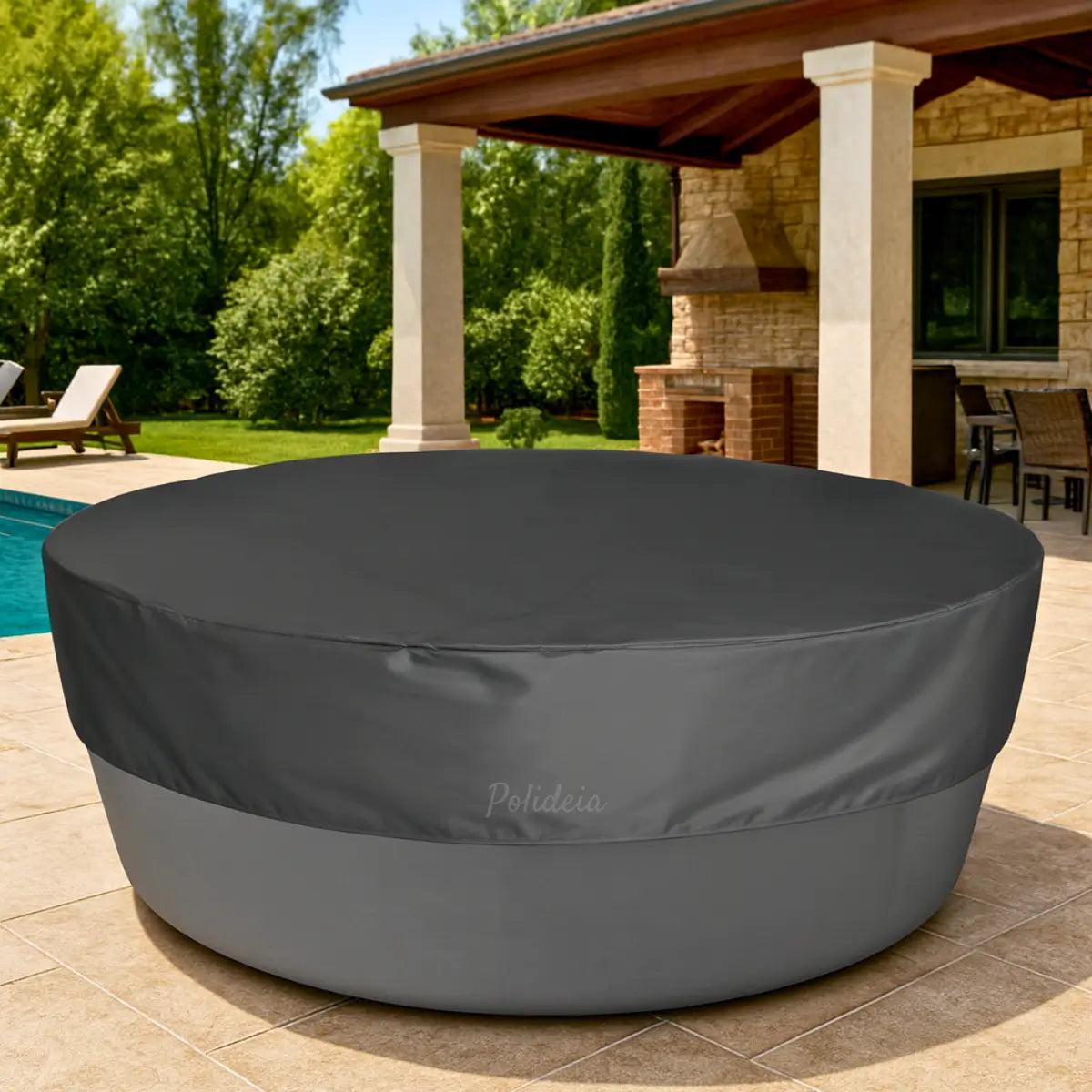 Comprar capa para jacuzzi redonda impermeável 190T proteção UV ajustável spa hidromassagem barato promoção