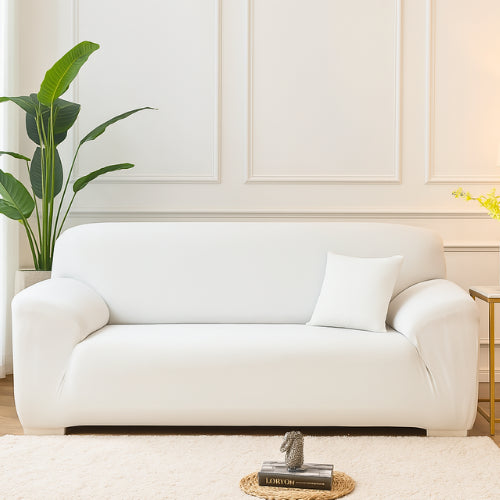 Capa Para Sofá Protetora Elástica 1 2 3 Lugares Universal Lisa - Capa Para Sofá Protetora Elástica 1 2 3 Lugares Universal Lisa - Branco / 1 Lugar 90-140cm - Polideia