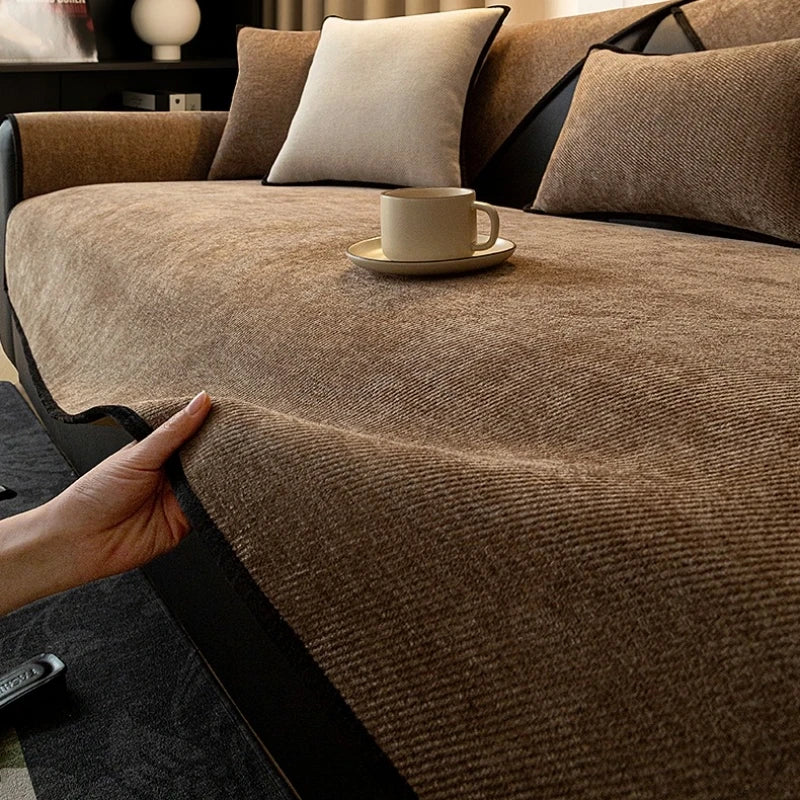 Comprar capa para sofá chenille antiderrapante textura macia 2 e 3 lugares proteção premium barato