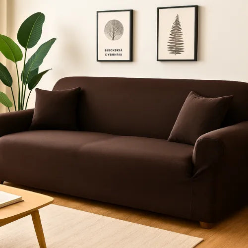 Comprar capa para sofá protetora elástica 1 2 3 lugares marrom canto reclinável universal premium barata Polideia
