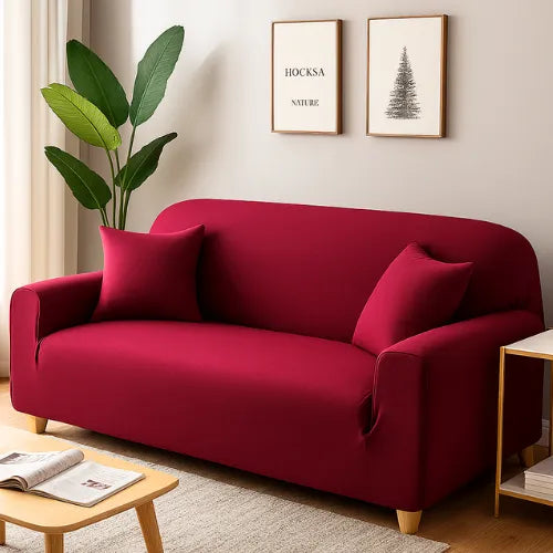 Capa Para Sofá Protetora Elástica 1 2 3 Lugares Universal Lisa - Capa Para Sofá Protetora Elástica 1 2 3 Lugares Universal Lisa - Vinho / 1 Lugar 90-140cm - Polideia