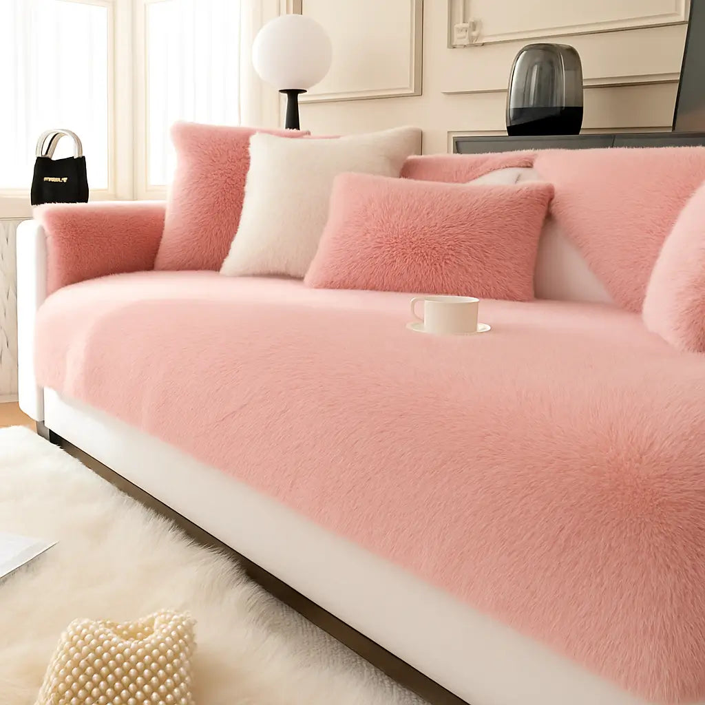 Comprar capa de sofá antiderrapante pelo veludo felpudo proteção pets lavável máquina barato promoção