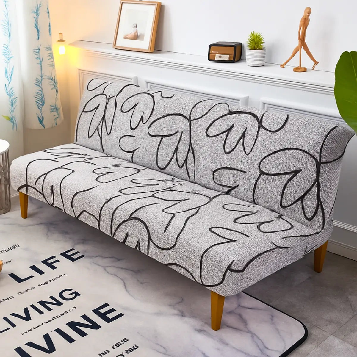 Capa para sofá cama malha premium renovação visual instantânea 2 e 3 lugares transformação decorativa