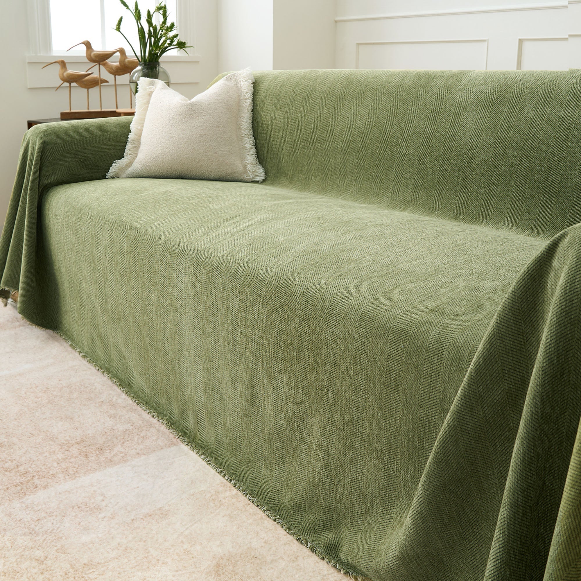 Comprar Capa de Sofá laranja verde Anti Slip Proteção Decorativa Elegante Confortável em promoção
