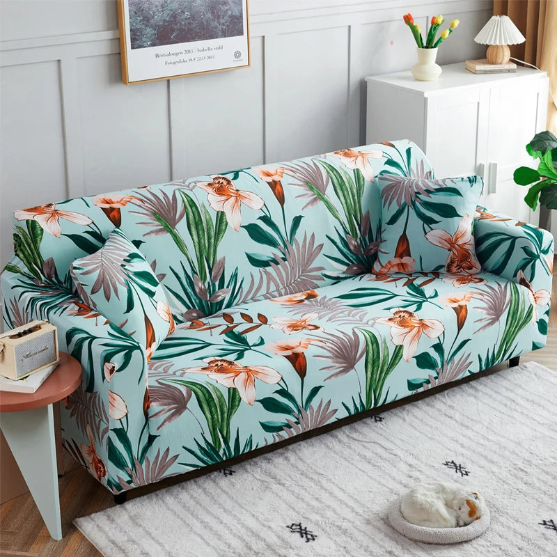 Comprar Capa de Sofá Elástica Universal Floral Ajustável para 2 3 4 lugares proteção decorativa barata