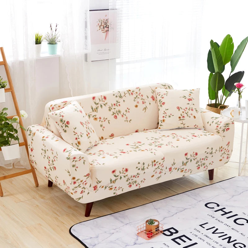 Comprar Capa de Sofá Elástica Universal Floral Ajustável para 2 3 4 lugares proteção decorativa barata