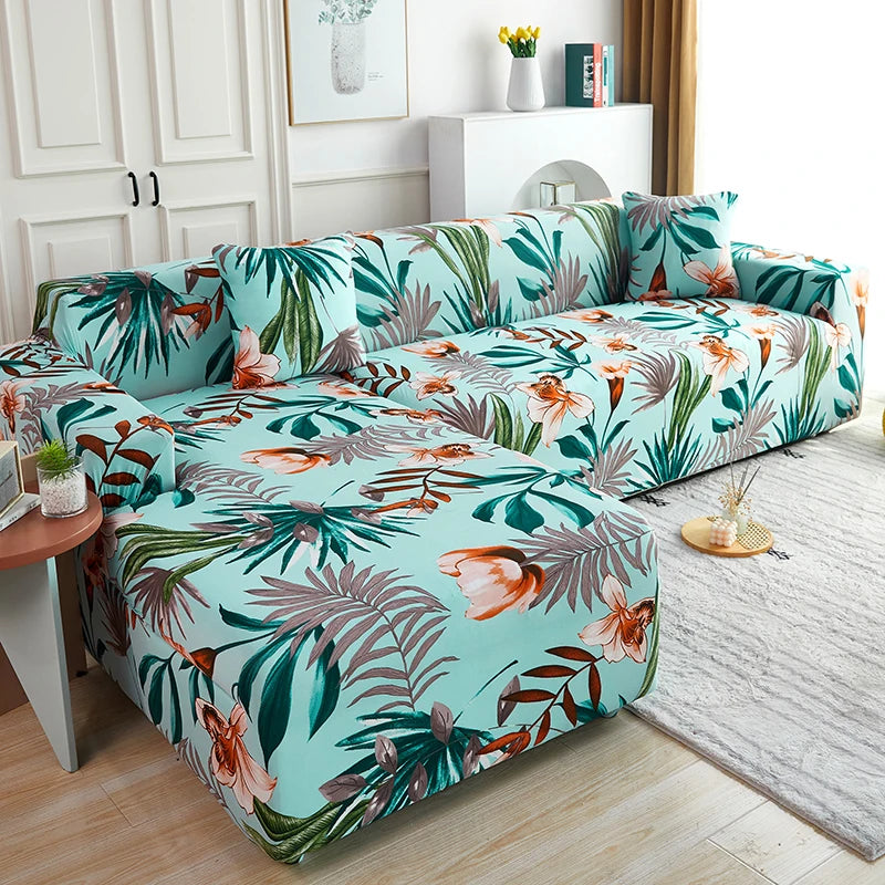 Comprar Capa de Sofá Elástica Universal Floral Ajustável para 2 3 4 lugares proteção decorativa barata