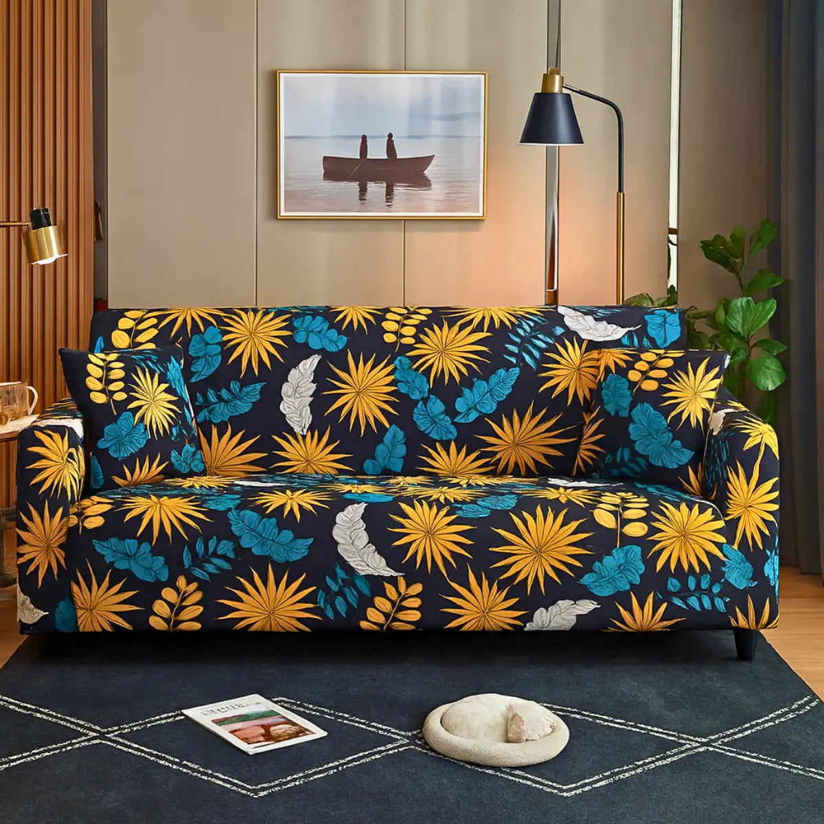 Comprar Capa de Sofá Elástica Universal Floral Ajustável para 2 3 4 lugares proteção decorativa barata