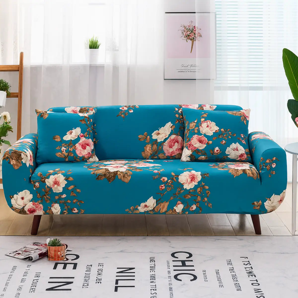 Comprar Capa de Sofá Elástica Universal Floral Ajustável para 2 3 4 lugares proteção decorativa barata