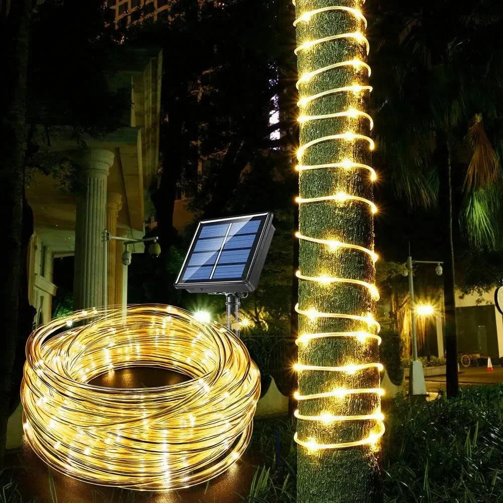 Cordão de Luz LED Solar Impermeável - Decoração Mágica para o Jardim. Saiba Mais!