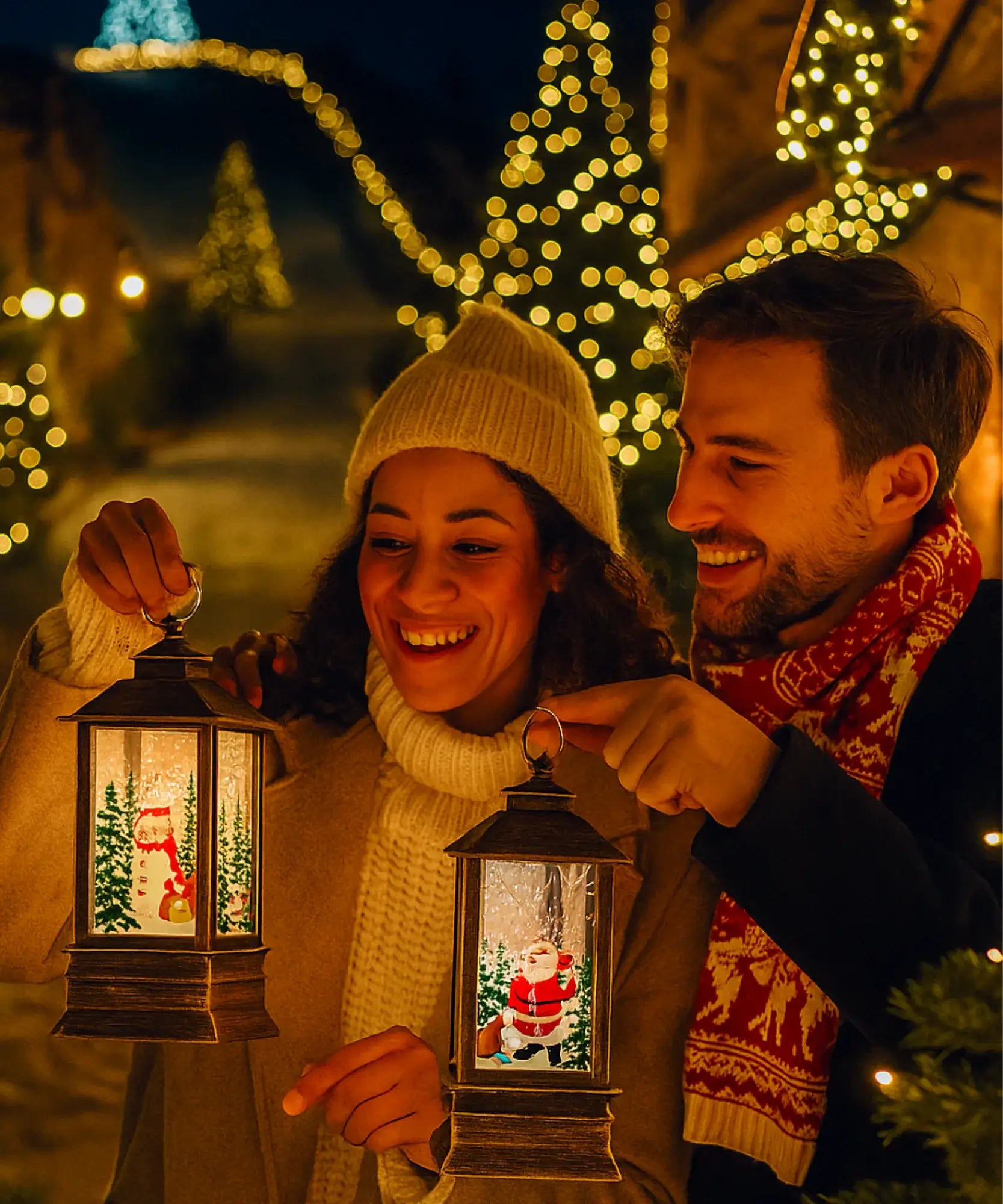  Comprar enfeite de natal LED lanterna decorativa premium para mesa escritório casa ambiente festivo barato promoção