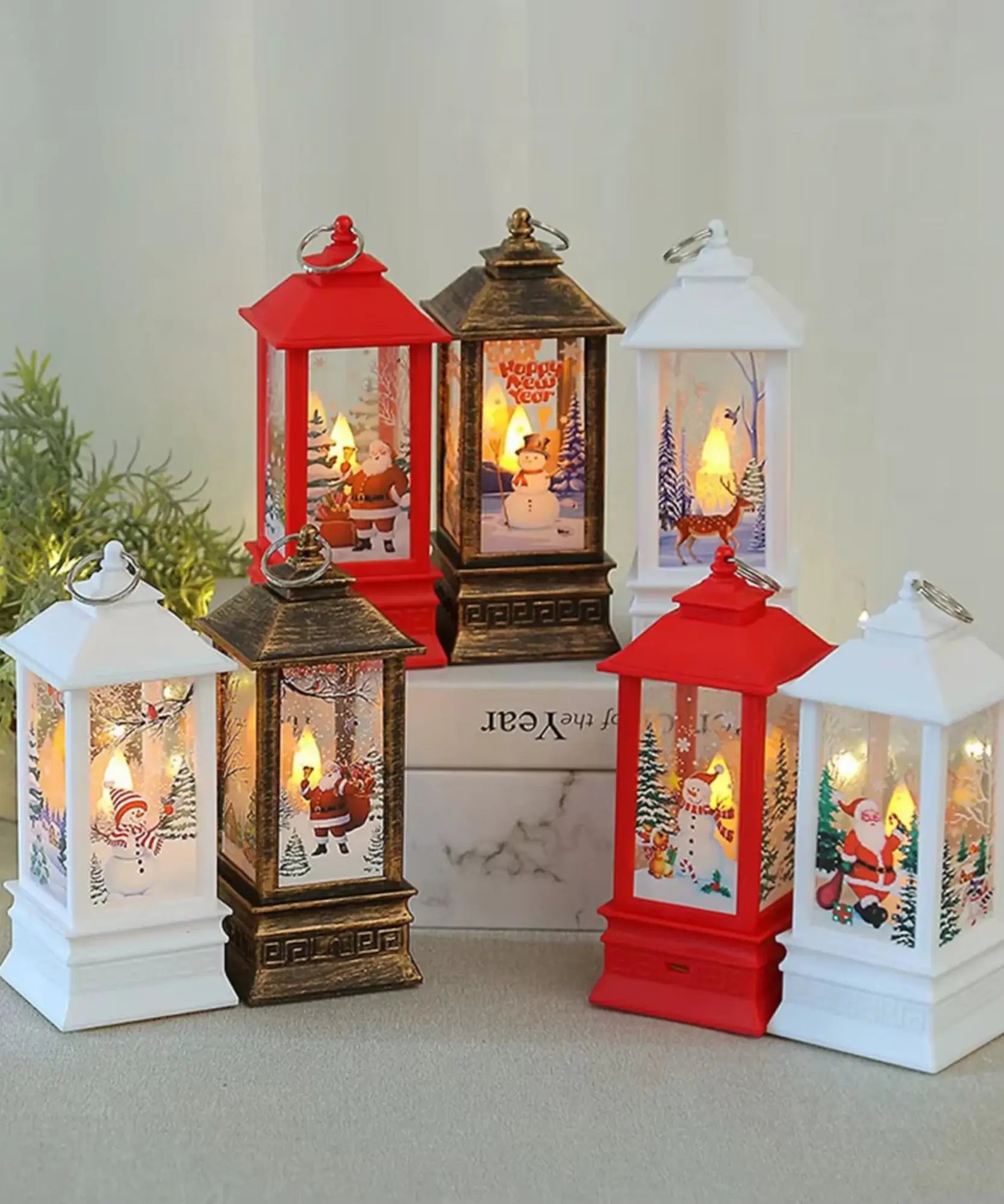  Comprar enfeite de natal LED lanterna decorativa premium para mesa escritório casa ambiente festivo barato promoção