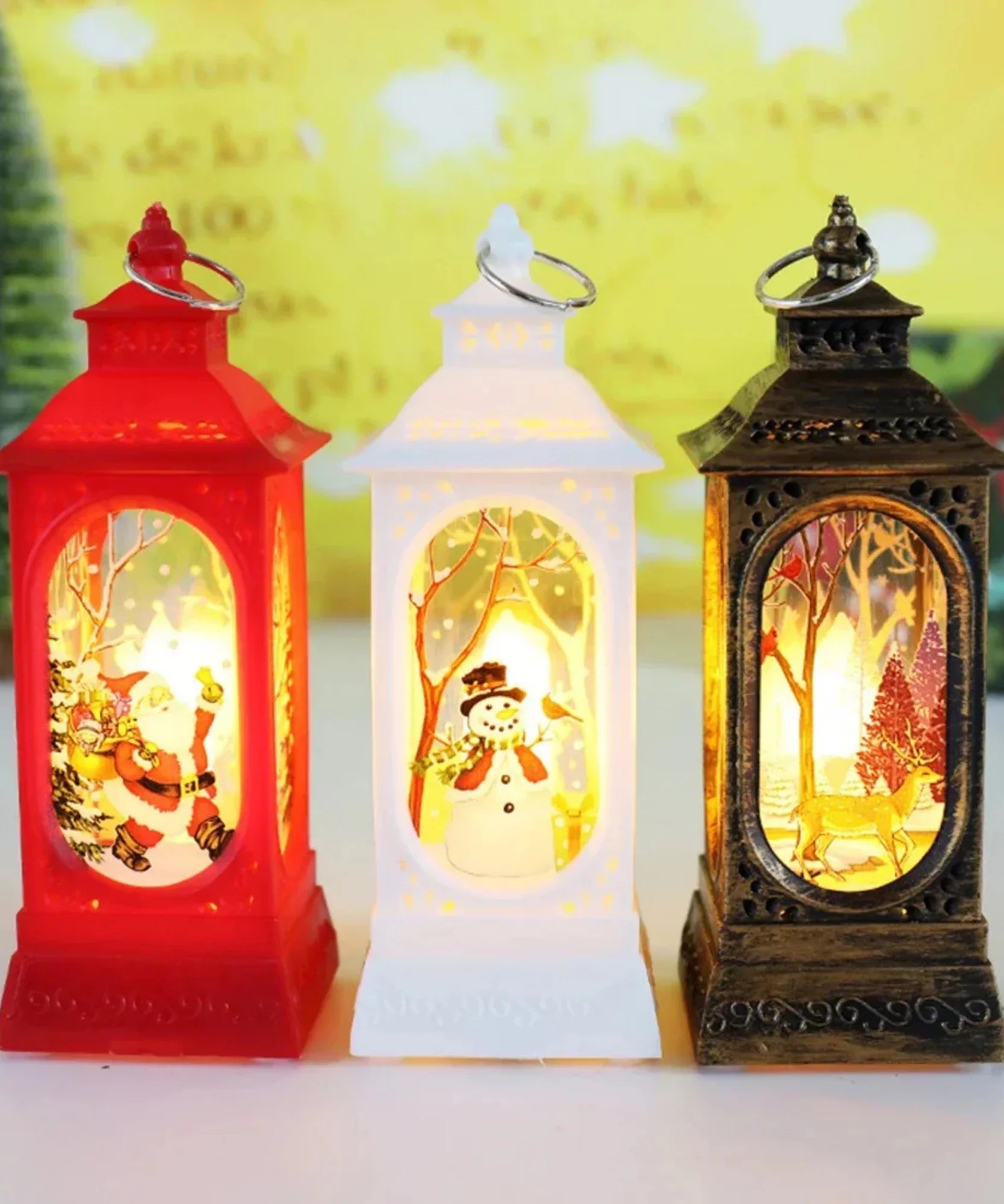  Comprar enfeite de natal LED lanterna decorativa premium para mesa escritório casa ambiente festivo barato promoção