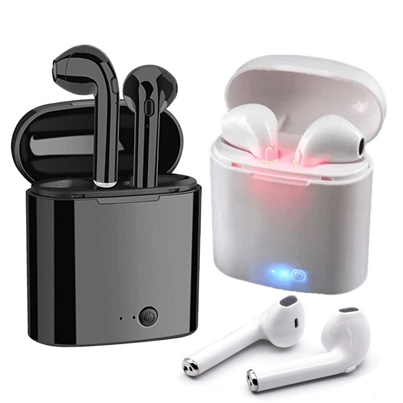 Fone de Ouvido Bluetooth à Prova D’água na cor preta com estojo de carregamento 