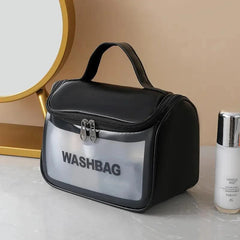 Frasqueira de Mão Impermeável: Proteja seus cosméticos com estilo. Resistente à água e durável, ideal para viagens e uso diário.