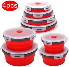 Polideia comprar melhor Conjunto de 4 Potes de Silicone Dobrável Retrátil barato
