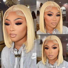 Lace Front 100% Cabelo Humano Curto Liso - Polideia