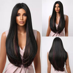 Lace Peruca Cabelo Longo Liso - Polideia