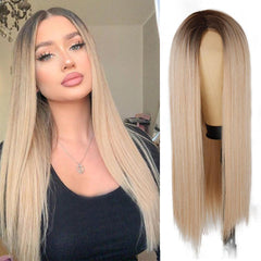 Lace Peruca Cabelo Longo Liso - Polideia