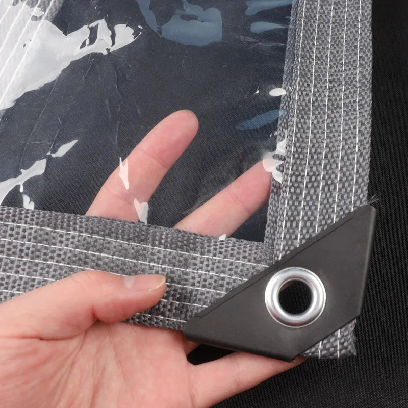 Comprar lona transparente para varanda pergolado 95% transparência impermeável com ilhós proteção chuva vento barata promoção