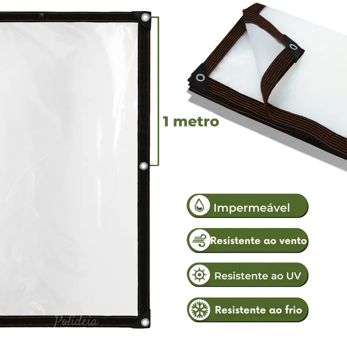 Comprar lona transparente para varanda pergolado 95% transparência impermeável com ilhós proteção chuva vento barata promoção