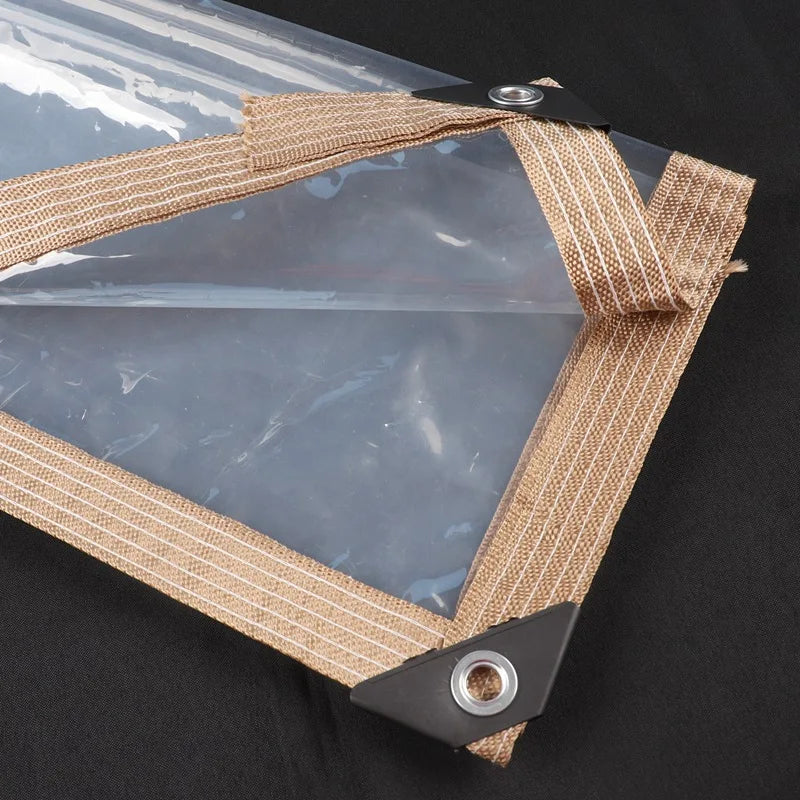 Comprar lona transparente para varanda pergolado 95% transparência impermeável com ilhós proteção chuva vento barata promoção