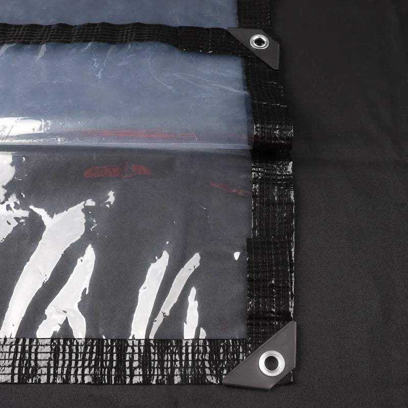 Comprar lona transparente para varanda pergolado 95% transparência impermeável com ilhós proteção chuva vento barata promoção