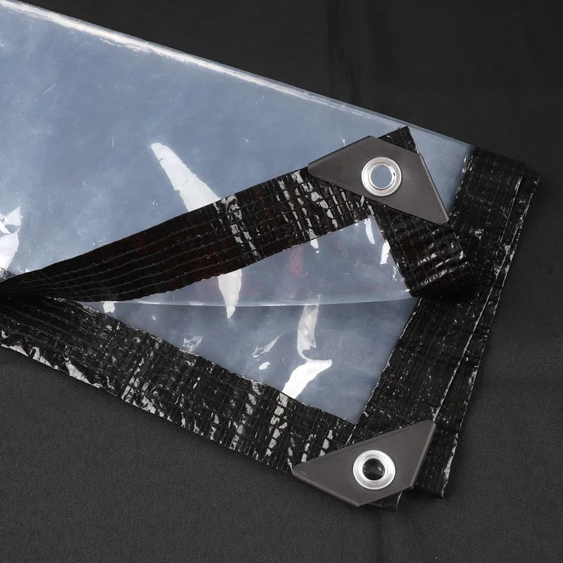 Comprar lona transparente para varanda pergolado 95% transparência impermeável com ilhós proteção chuva vento barata promoção