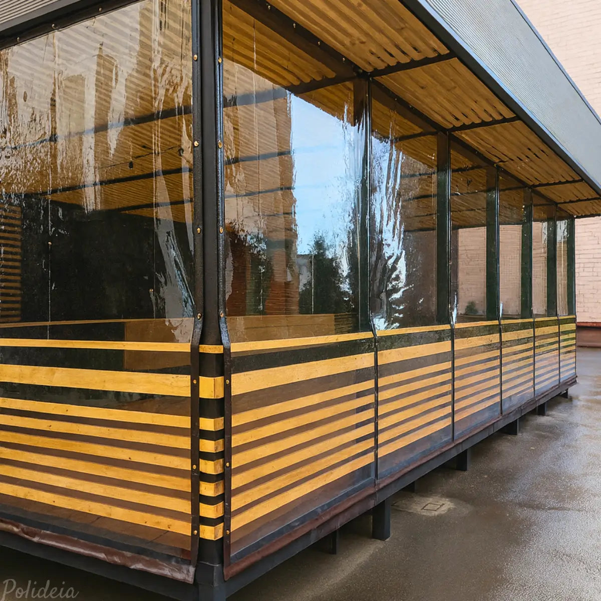 Comprar lona transparente para varanda pergolado 95% transparência impermeável com ilhós proteção chuva vento barata promoção