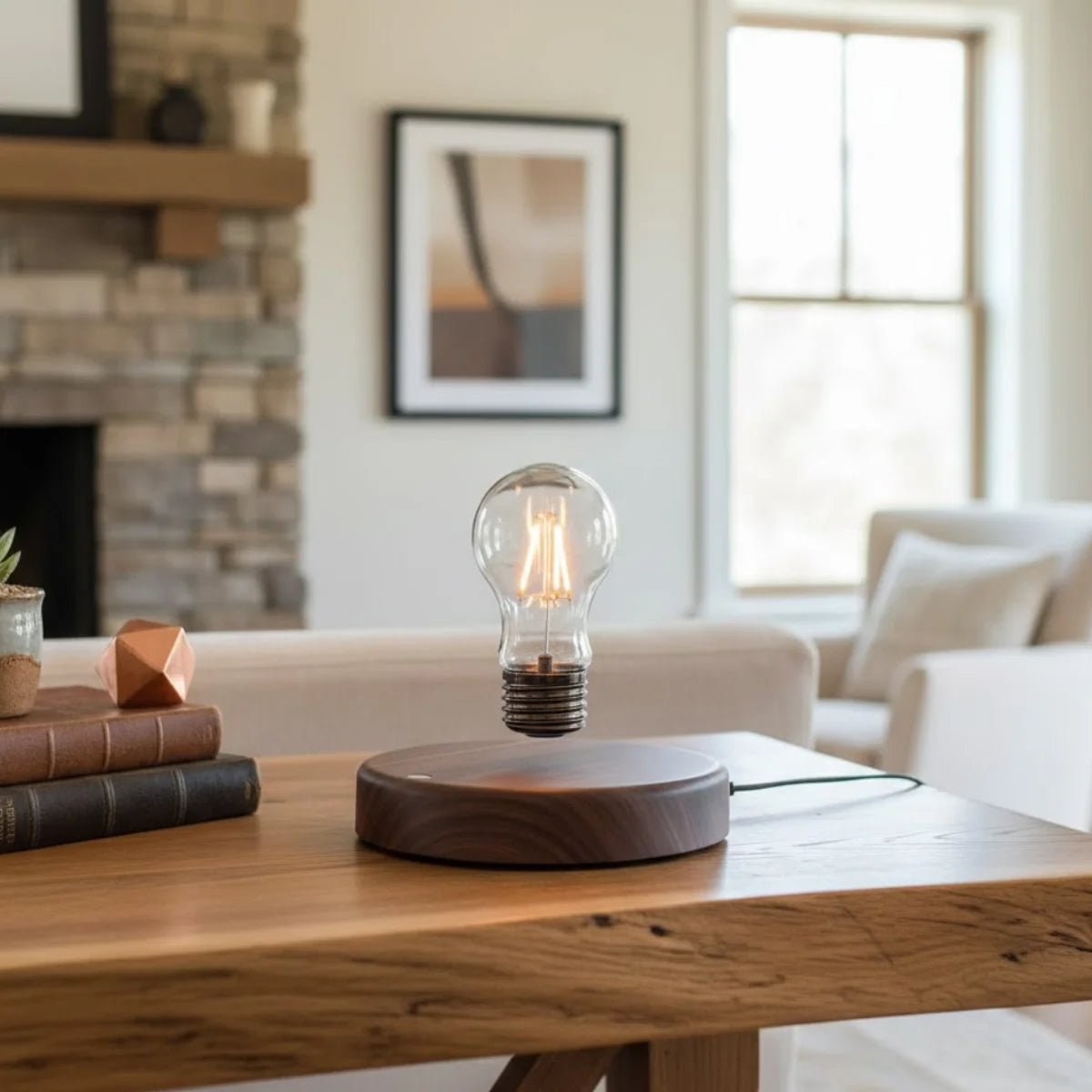 Comprar luminária 3d levitação magnética flutuante bola led redonda rotação 360 touch madeira decorativa barato em promoção