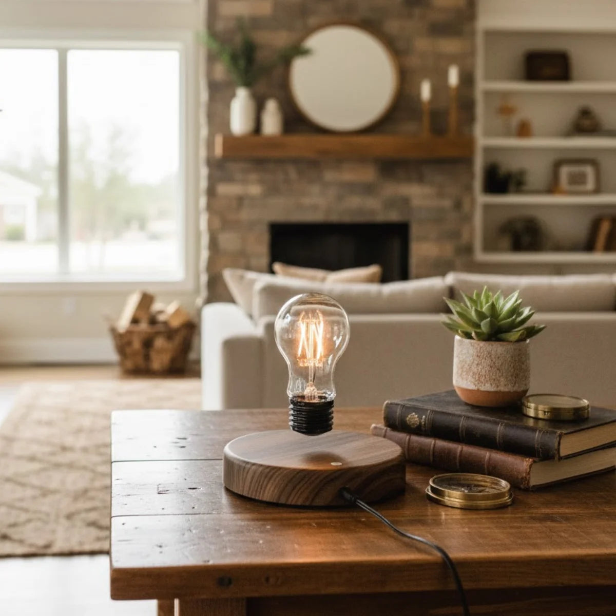 Comprar luminária 3d levitação magnética flutuante bola led redonda rotação 360 touch madeira decorativa barato em promoção