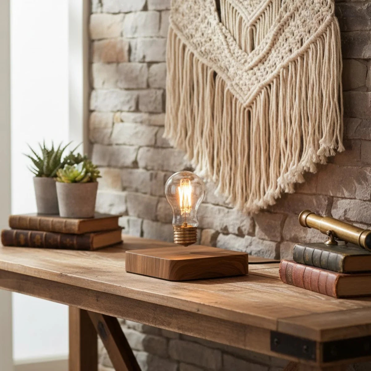 Comprar luminária 3d levitação magnética flutuante bola led redonda rotação 360 touch madeira decorativa barato em promoção