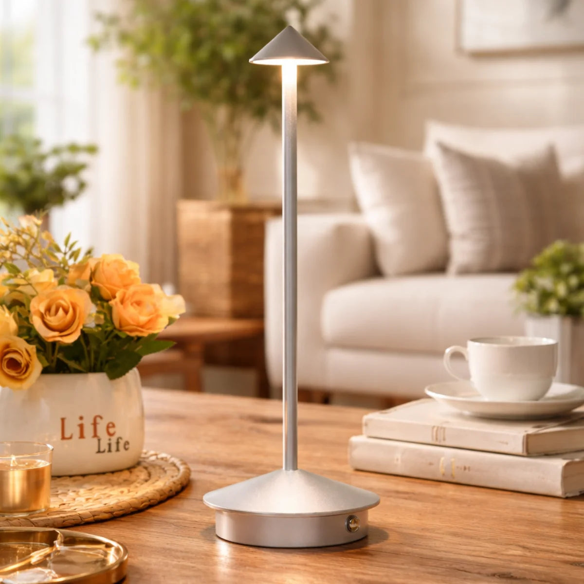Comprar luminaria cogumelo mesa recarregável led touch 3 tons bateria portátil quarto escritório minimalista barato em promoção POLIDEIA