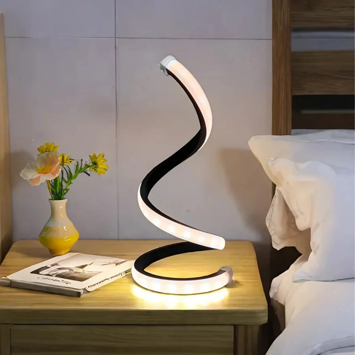 Comprar luminária de mesa LED moderna espiral touch com 3 temperaturas de cor ajustável barato]