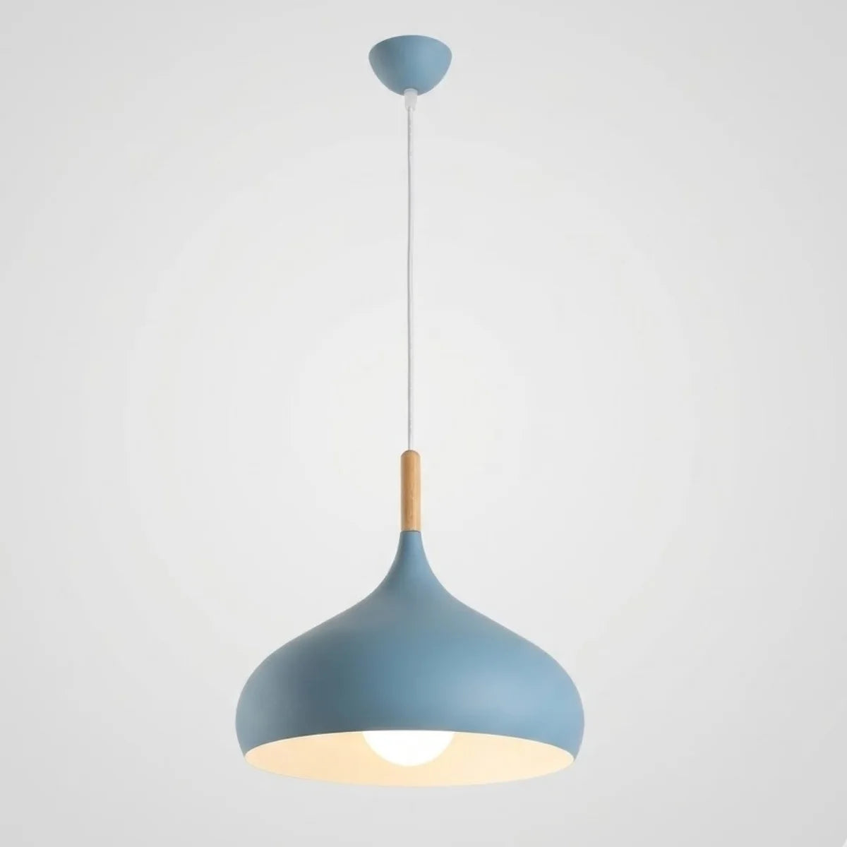  Comprar luminária pendente moderna alumínio madeira design escandinavo decorativa sala cozinha em promoção