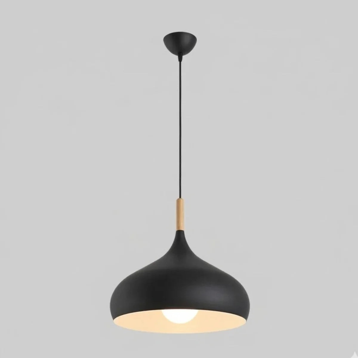  Comprar luminária pendente moderna alumínio madeira design escandinavo decorativa sala cozinha em promoção