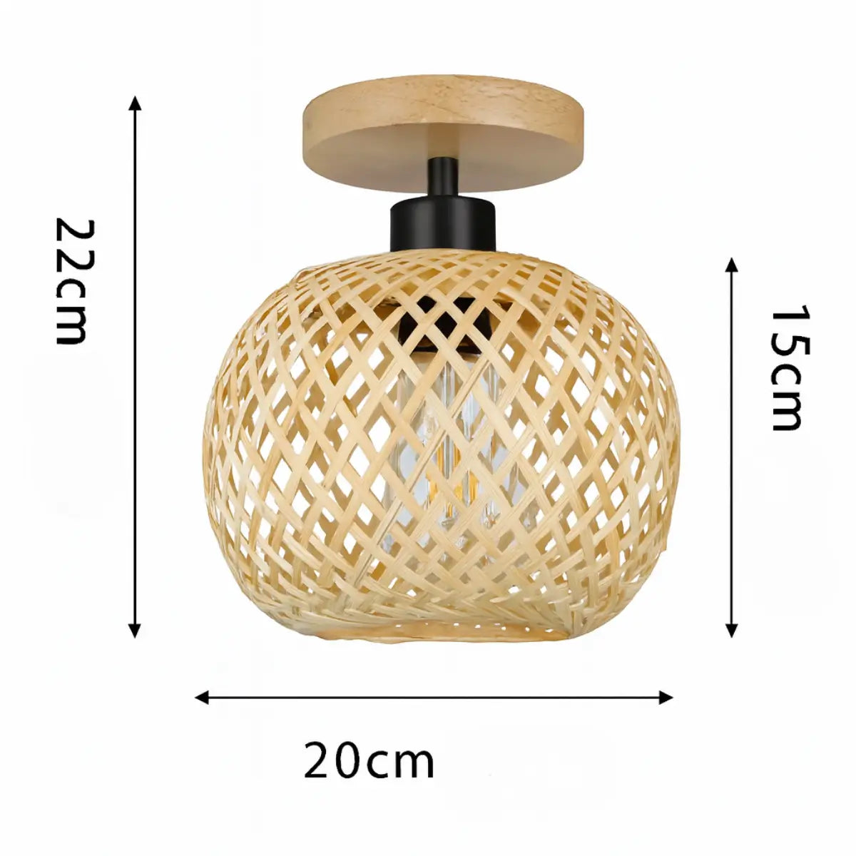 Comprar Luminária de Teto Bambu Natural Artesanal Decorativa para Sala Cozinha Quarto E27 Sustentável barato