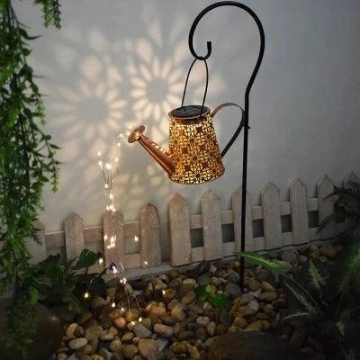 Luz Solar para Jardim - Regador LED: Encante-se com a iluminação LED, eficiência solar e design único. Perfeito para jardins, pátios e áreas externas