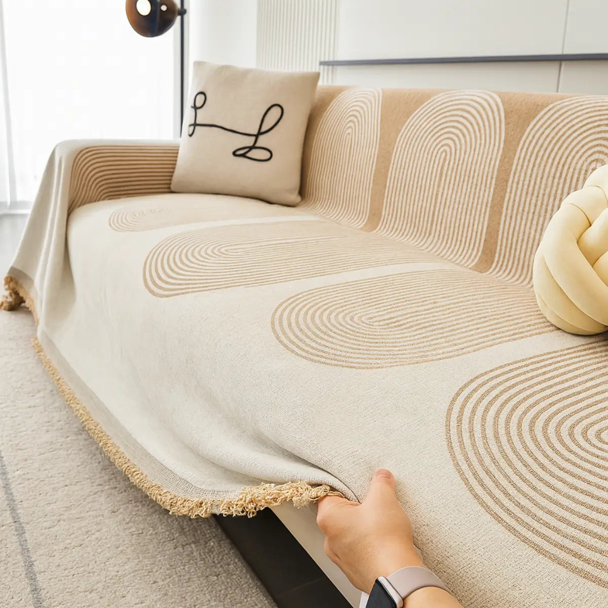 Comprar manta para sofá chenille nórdica antiderrapante com franjas decorativas barato ou em promoção