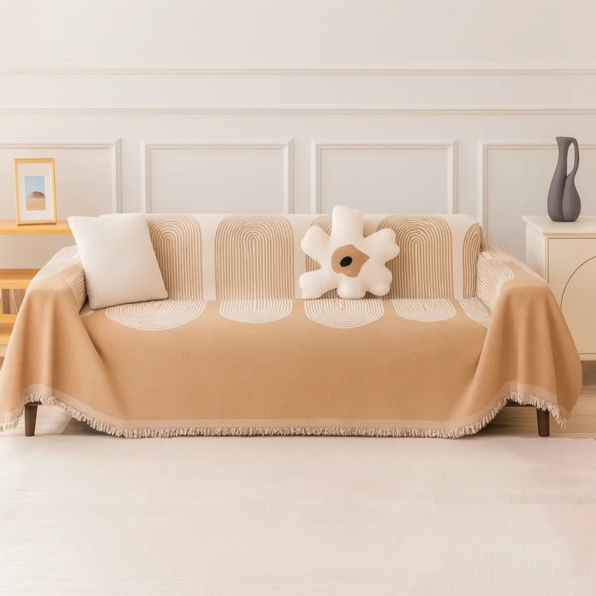 Comprar manta para sofá chenille nórdica antiderrapante com franjas decorativas barato ou em promoção