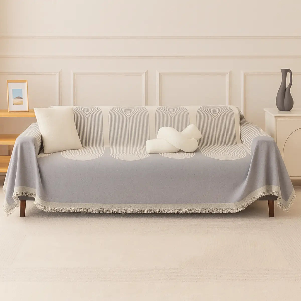 Comprar manta para sofá chenille nórdica antiderrapante com franjas decorativas barato ou em promoção