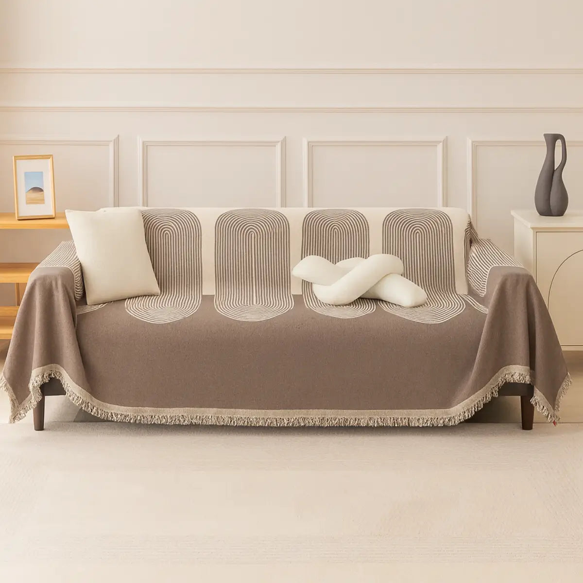 Comprar manta para sofá chenille nórdica antiderrapante com franjas decorativas barato ou em promoção