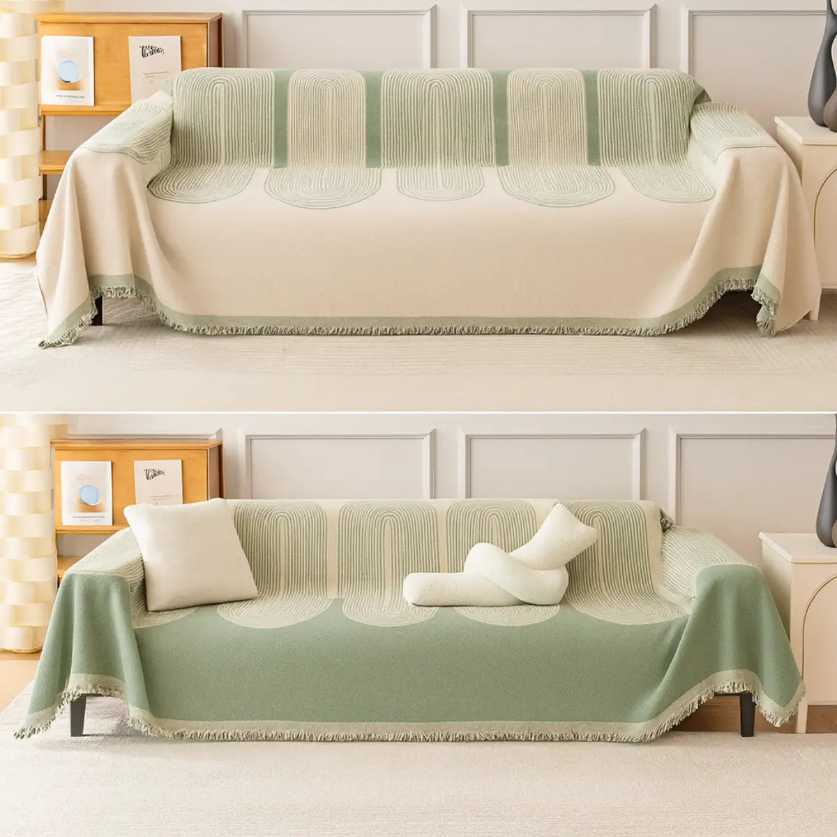 Comprar manta para sofá chenille nórdica antiderrapante com franjas decorativas barato ou em promoção