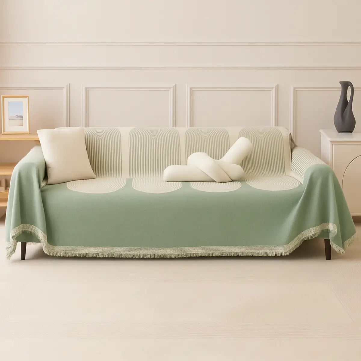 Comprar manta para sofá chenille nórdica antiderrapante com franjas decorativas barato ou em promoção