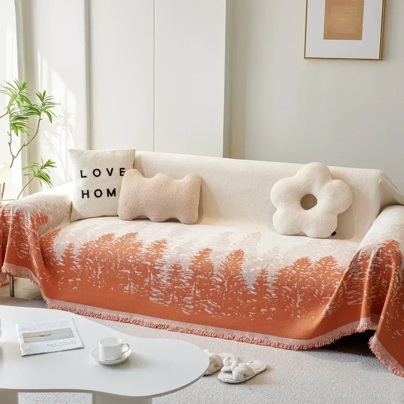 Manta para Sofá Estampada Antiderrapante Decorativa | Forest - Manta para Sofá Estampada Antiderrapante Decorativa | Forest - Cinza / 180 x 130 cm - Polideia