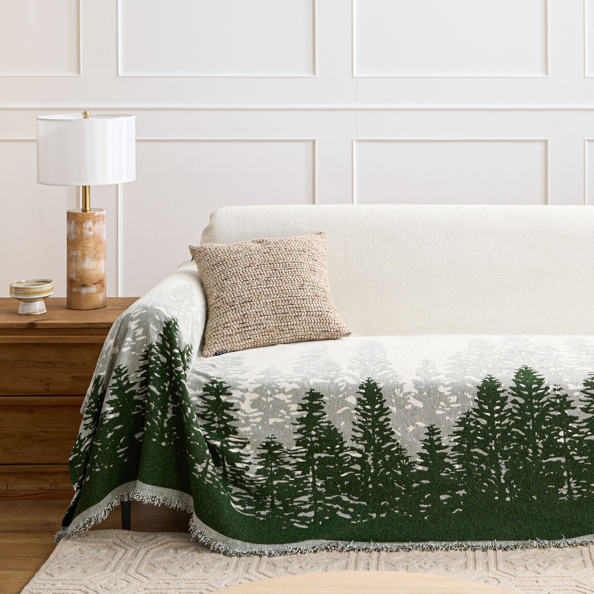 Manta para Sofá Estampada Antiderrapante Decorativa | Forest - Manta para Sofá Estampada Antiderrapante Decorativa | Forest - Cinza / 180 x 130 cm - Polideia