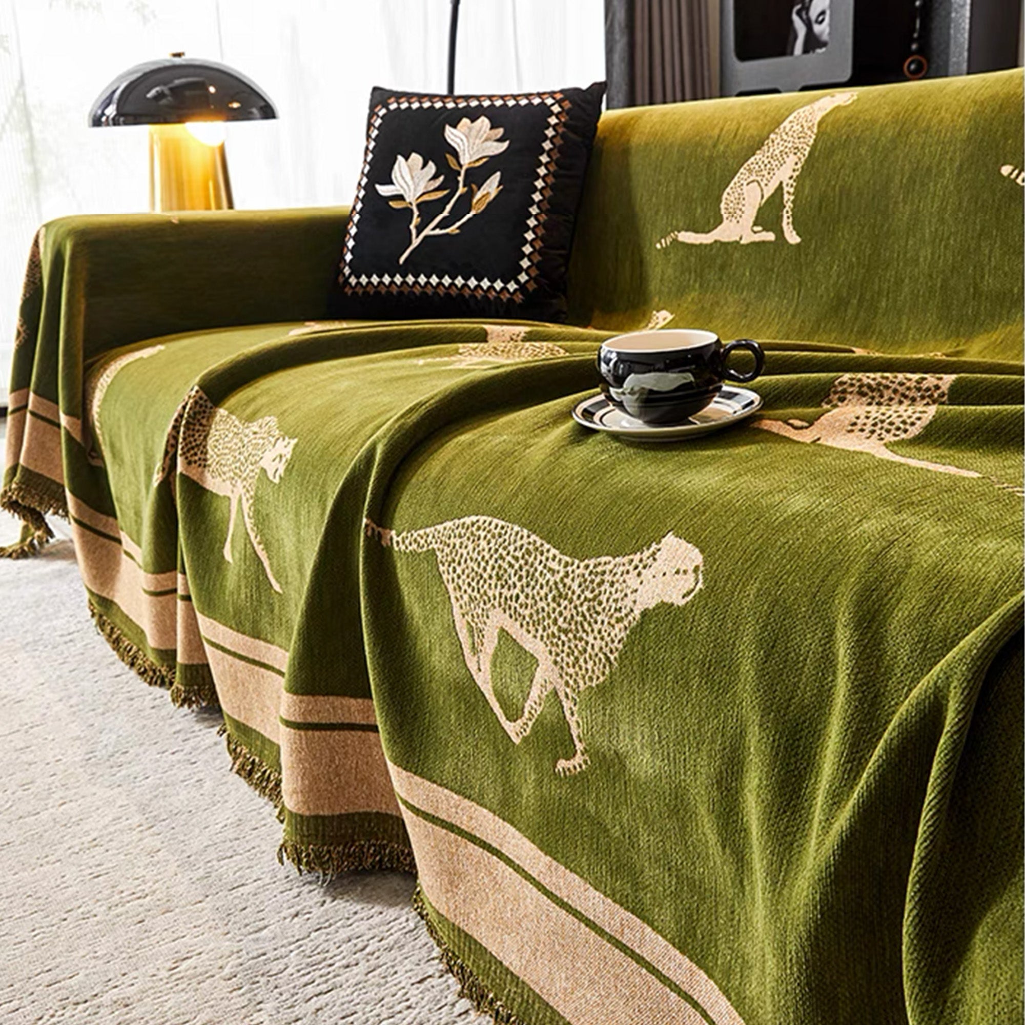 Comprar manta para sofá retrátil estampada leopardo algodão antiderrapante decorativa 3 lugares barata promoção
