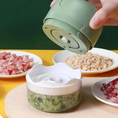 Mini Processador de Alimento Elétrico da Polideia com três lâminas de aço inoxidável e copo transparente de 250l